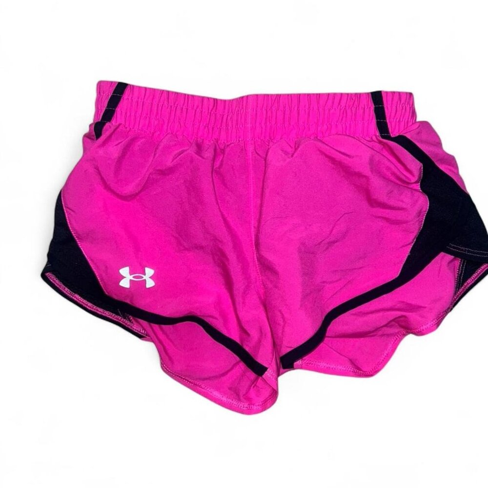 Under Armour Girls Hot Pink and Black Athletic Shorts